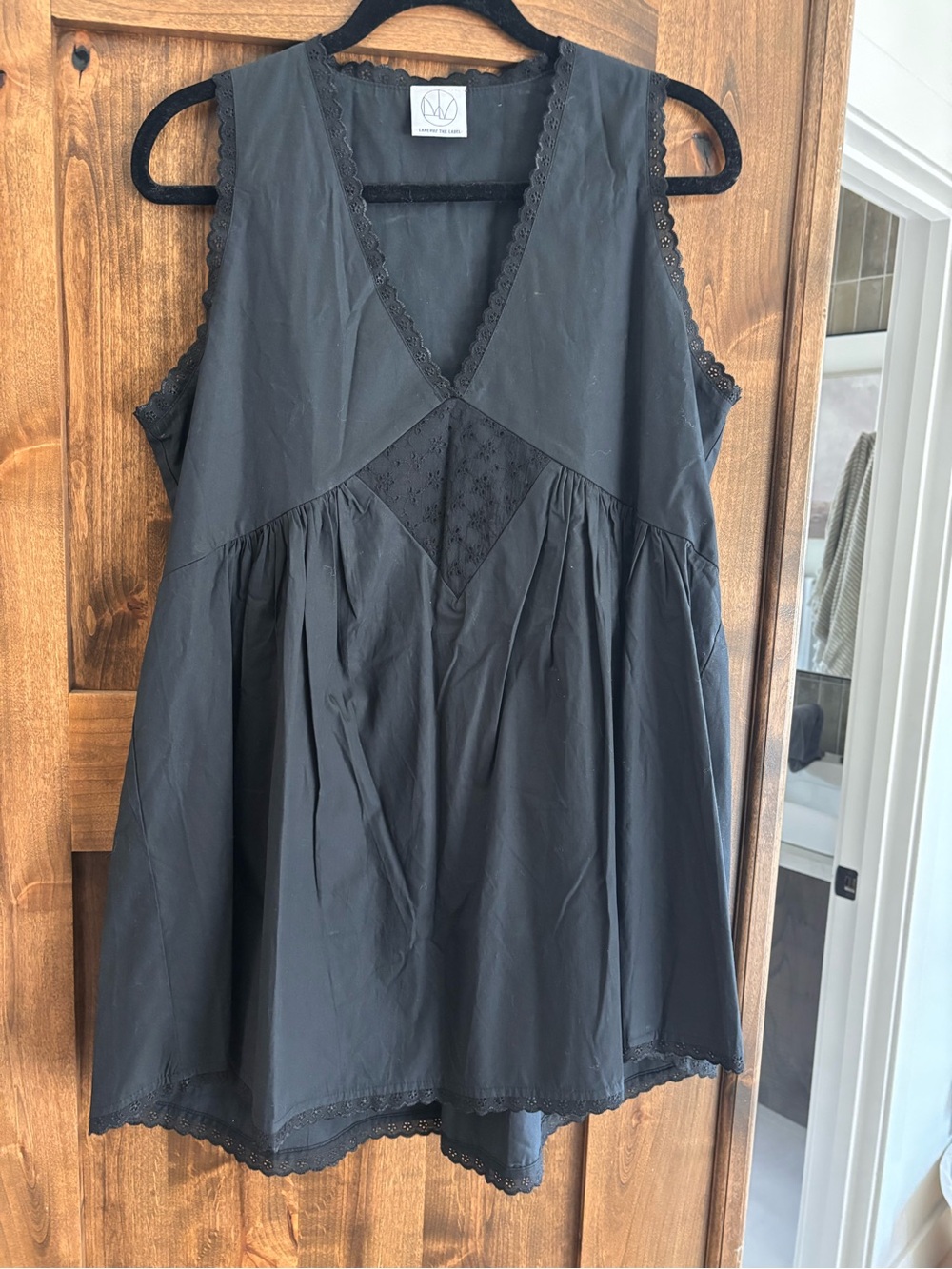 LANEWAY THE LABEL Vintage Cotton Mini Dress in Black/Noir XS - Picture 6 of 6